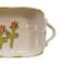 Hello Honey 12-Ounce Hand-Painted Stoneware Organic Shaped Baker with Handles and Flower, Multicolor